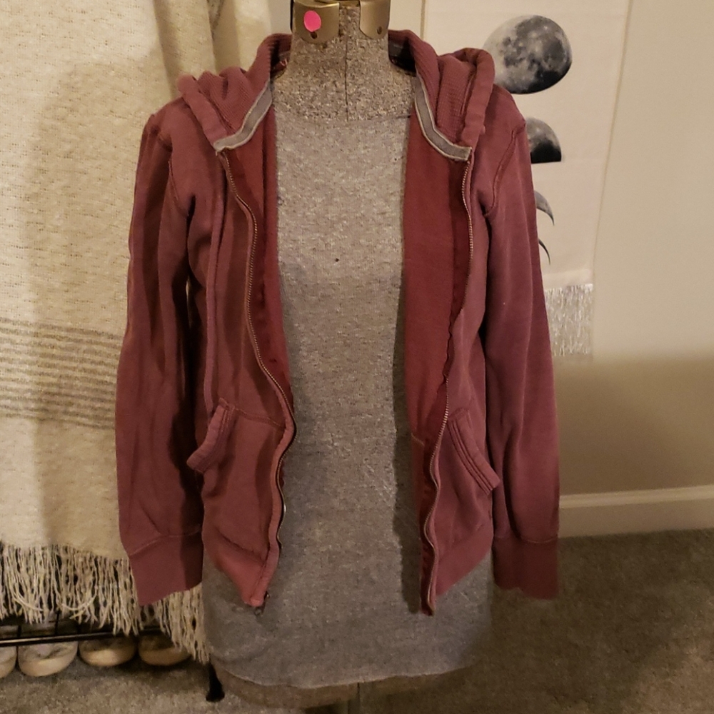 Burgundy zip-up jacket